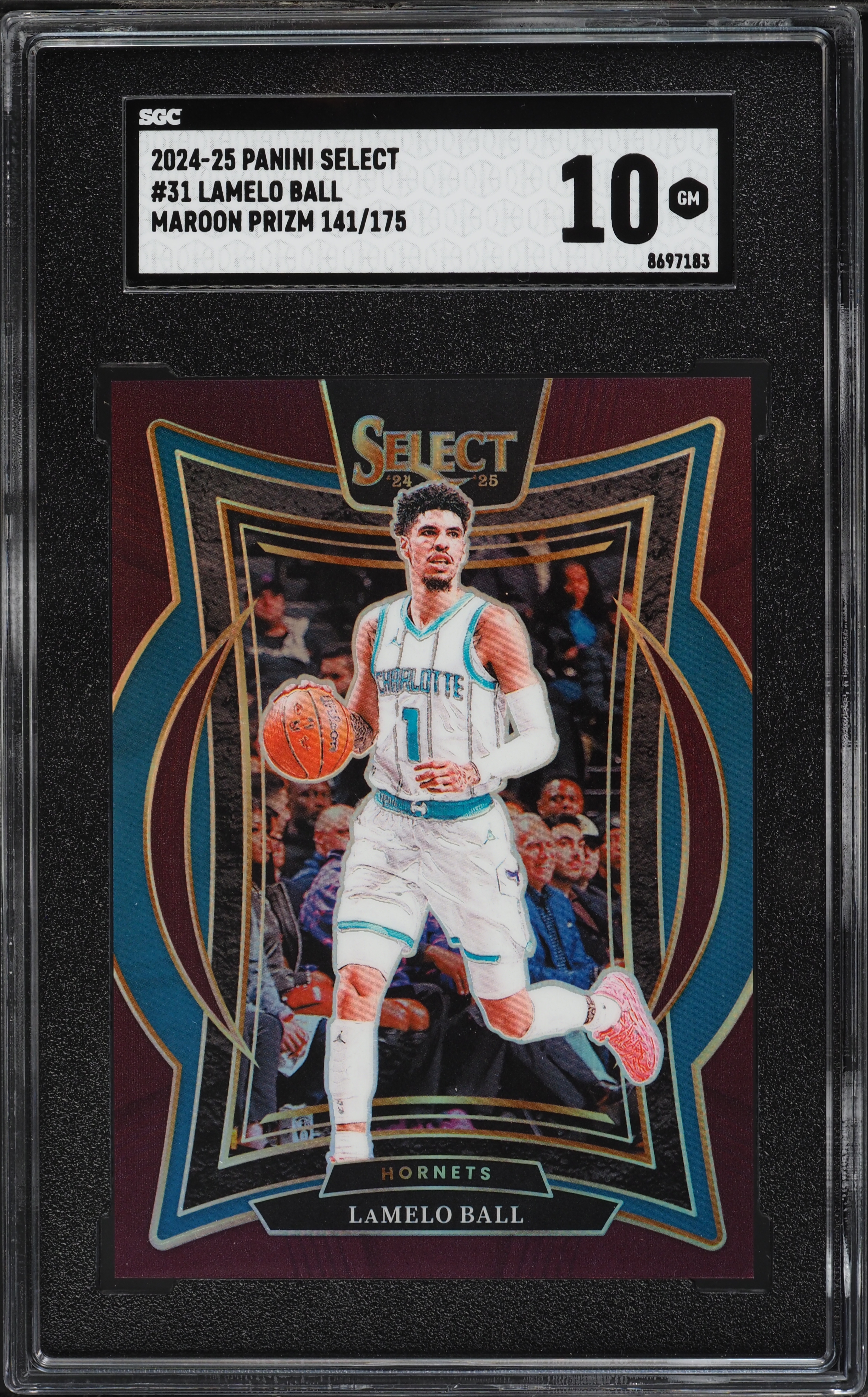 2024 Panini Select Basketball Maroon LaMelo Ball #31 SGC 10