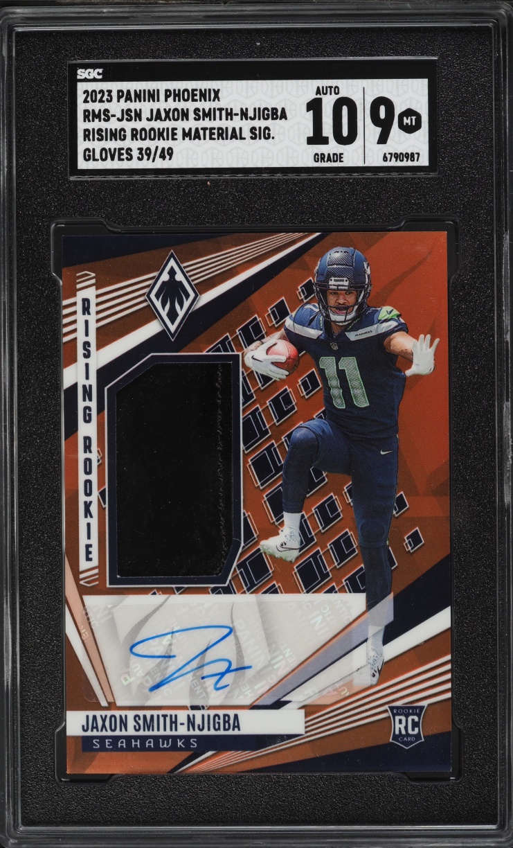 2023 Panini Phoenix Rising Gloves Jaxon Smith-Njigba ROOKIE PATCH AUTO /49 #RMS-JSN SGC 9 MINT