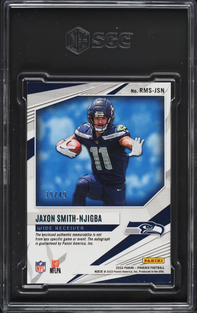 2023 Panini Phoenix Rising Gloves Jaxon Smith-Njigba ROOKIE PATCH AUTO /49 #RMS-JSN SGC 9 MINT
