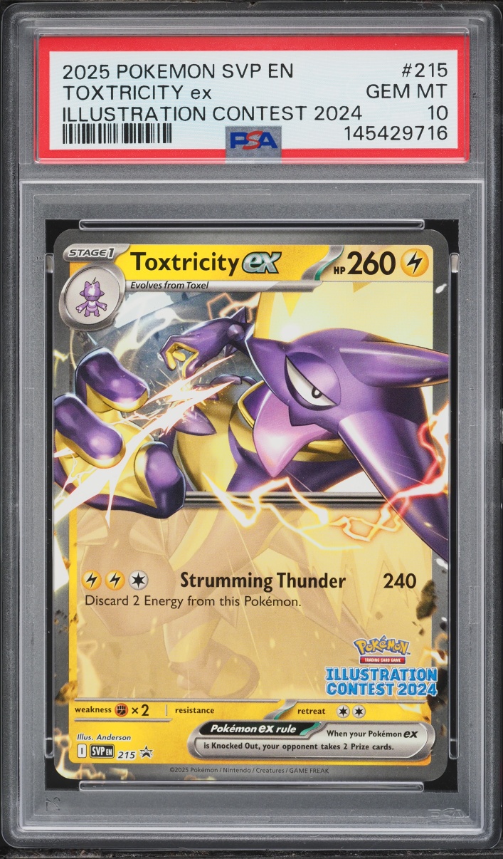 2025 Pokemon SV Promo Illustration Contest Winner Toxtricity ex #215 PSA 10 GEM MINT