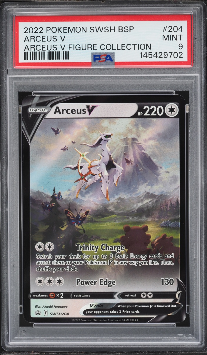 2022 Pokemon Sword & Shield Black Star Promo Figure Collection Alt Art Arceus V #204 PSA 9 MINT