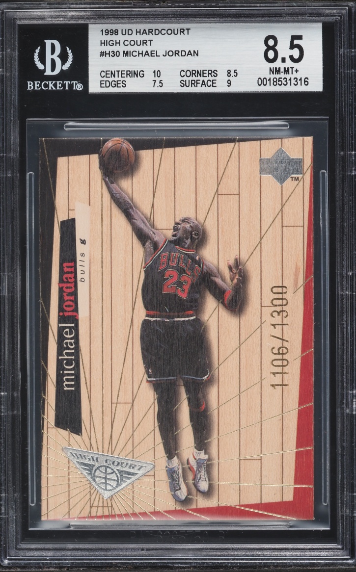 1998 Upper Deck Hardcourt High Court Michael Jordan /1300 #H30 BGS 8.5 NM-MT+