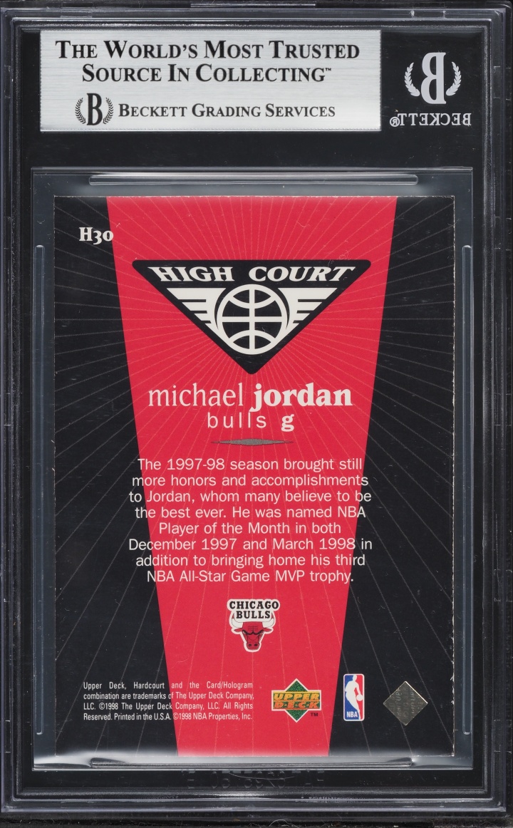 1998 Upper Deck Hardcourt High Court Michael Jordan /1300 #H30 BGS 8.5 NM-MT+