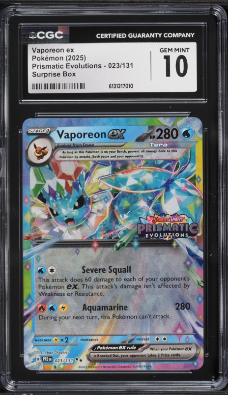 2025 Pokemon Scarlet & Violet Prismatic Evolutions Holo Vaporeon