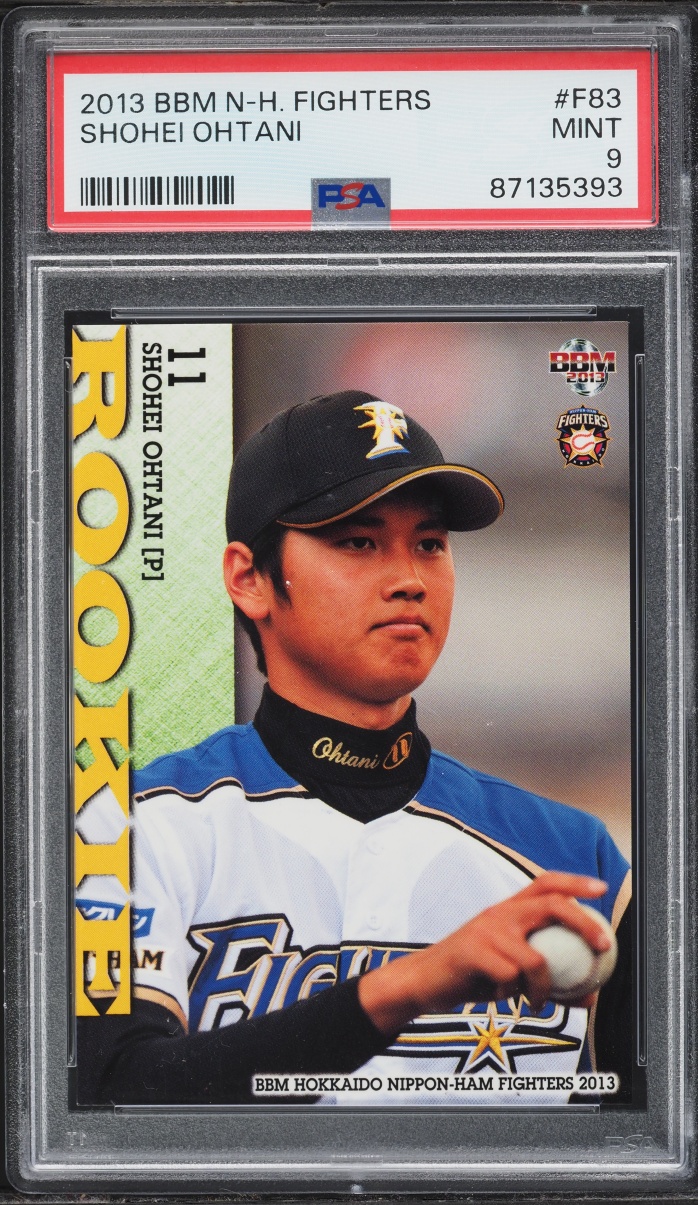 2013 BBM Hokkaido Nippon Ham Fighters Shohei Ohtani ROOKIE #F83 PSA 9 MINT
