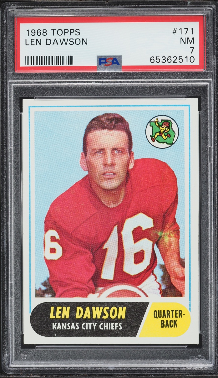 1968 Topps Football Len Dawson #171 PSA 7 NRMT