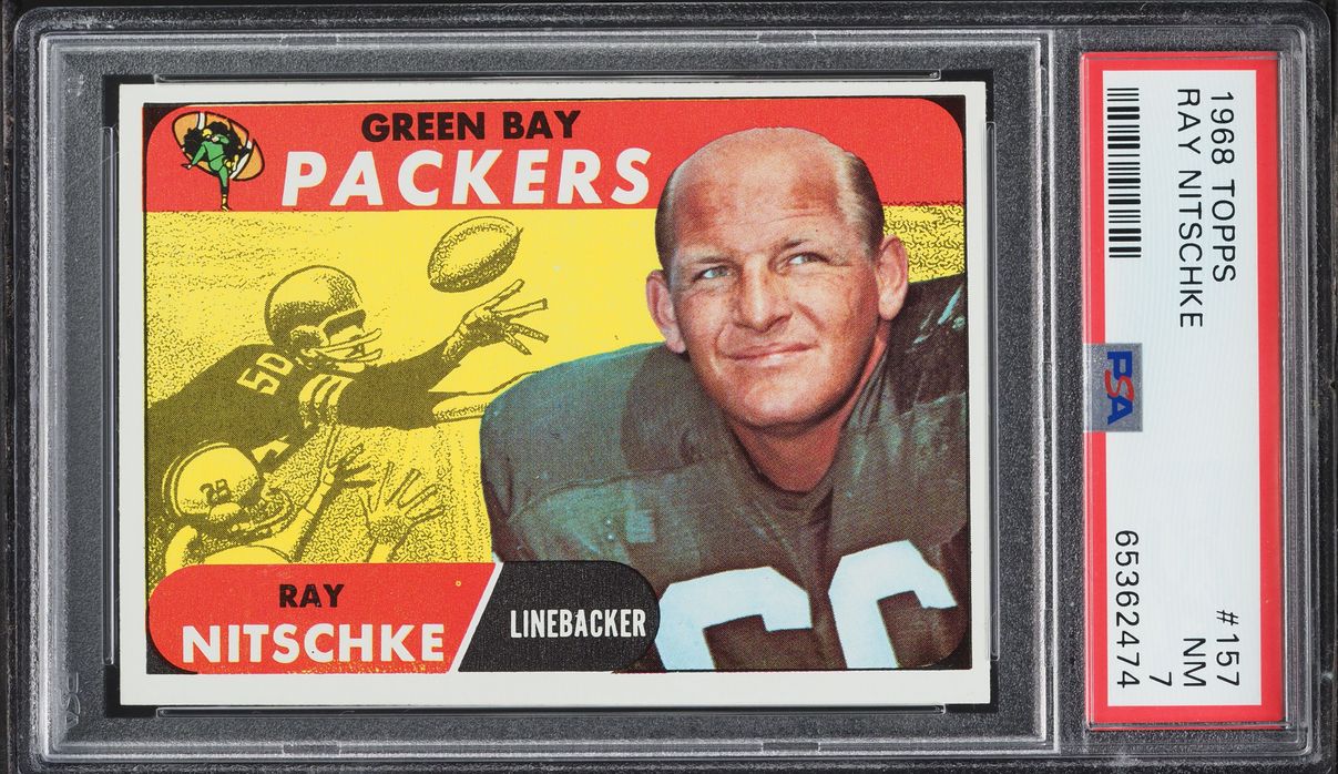1968 Topps Football Ray Nitschke #157 PSA 7 NRMT