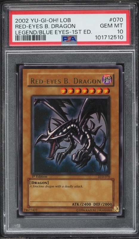 2002 Yu-Gi-Oh! Legend Of Blue-Eyes Red Eyes B. Dragon #LOB-070 BGS