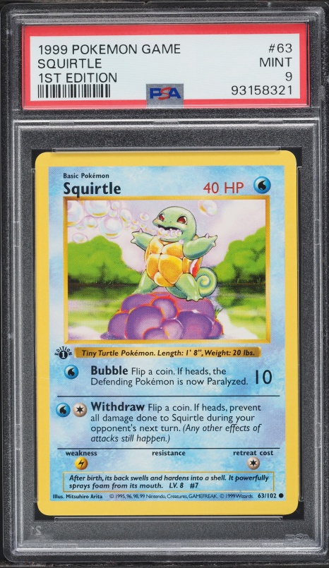 squirtle pokemon card 1995 Amazon.com: - - 63/102 - Common Water Colorless Sold at Auction: Pokmon Base