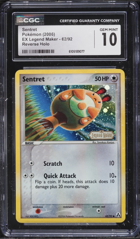 2006 Pokemon EX Legend Maker Reverse Holo Sentret #62 CGC 9 MINT on Fanatics Collect 2006 Pokemon EX Legend Maker Reverse Holo Sentret #62 CGC 9 MINT on Fanatics Collect