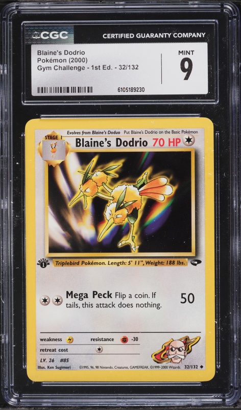 2000 Pokemon Gym Challenge 1st Edition Blaine's Dodrio #32 CGC 9 MINT