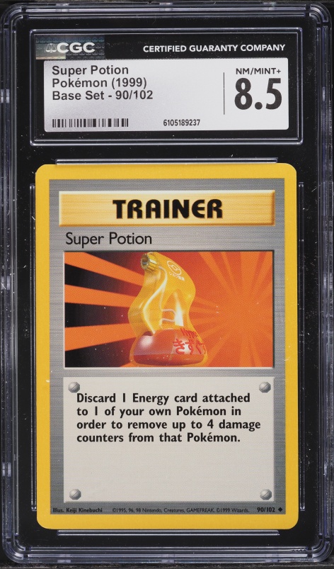 1999 Pokemon Base Set Super Potion #90 CGC 8.5 NM-MT+