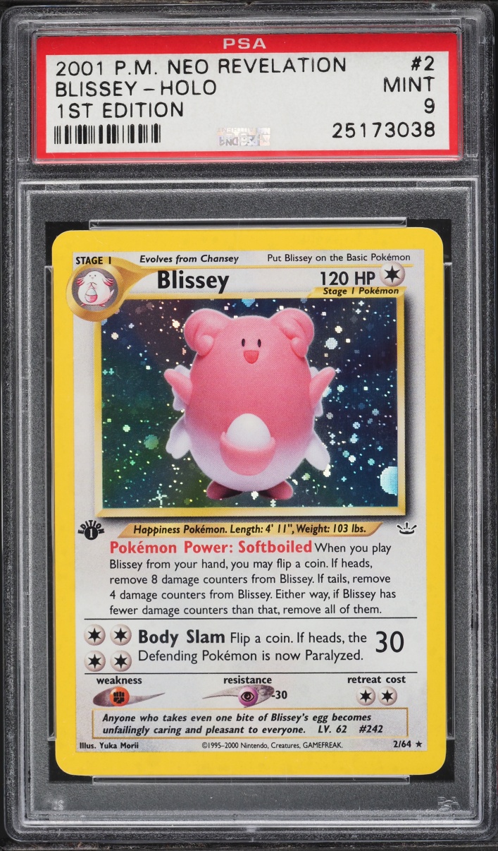 2001 Pokemon Neo Revelation 1st Edition Holo Blissey #2 PSA 9 MINT