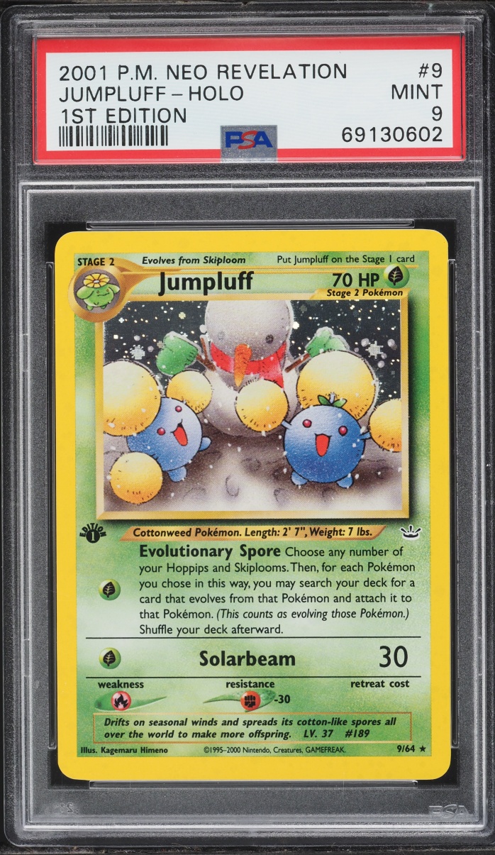 2001 Pokemon Neo Revelation 1st Edition Holo Jumpluff #9 PSA 9 MINT