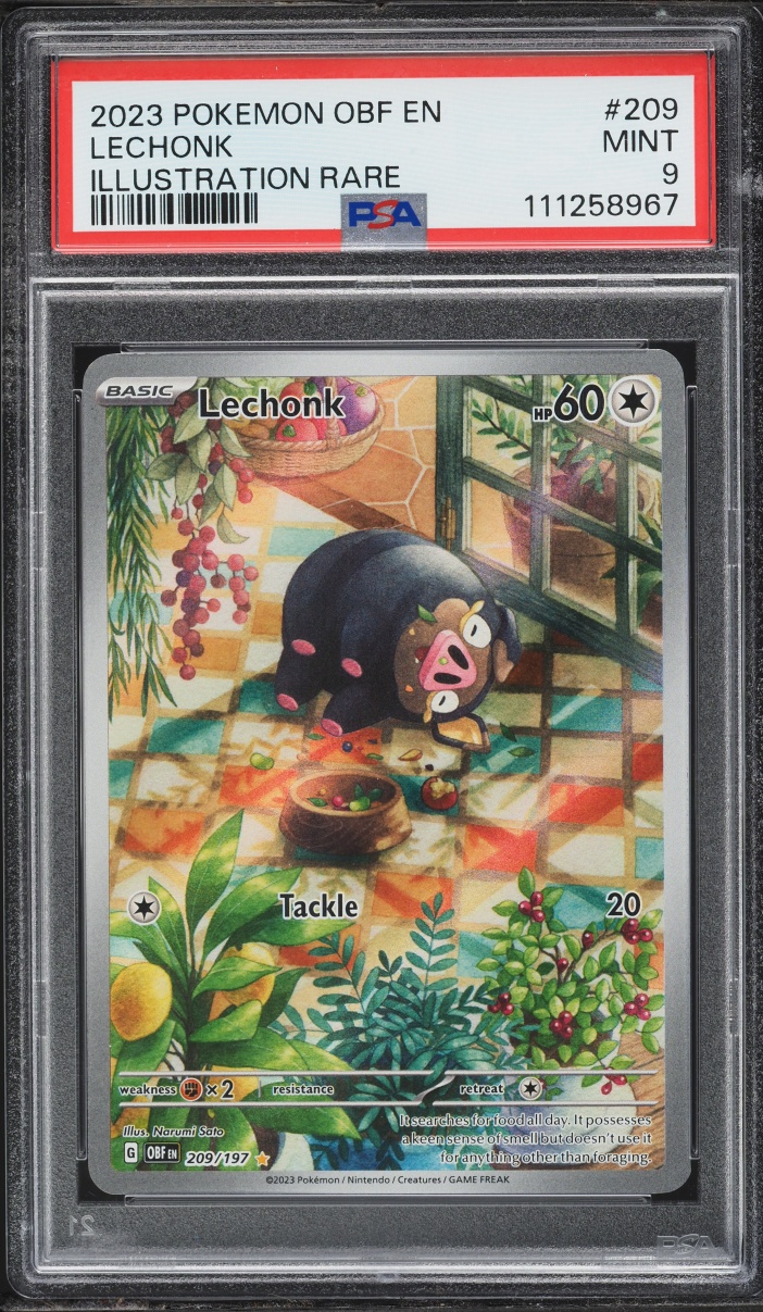 2023 Pokemon Scarlet & Violet Obsidian Flames IR Lechonk #209 PSA 9 MINT