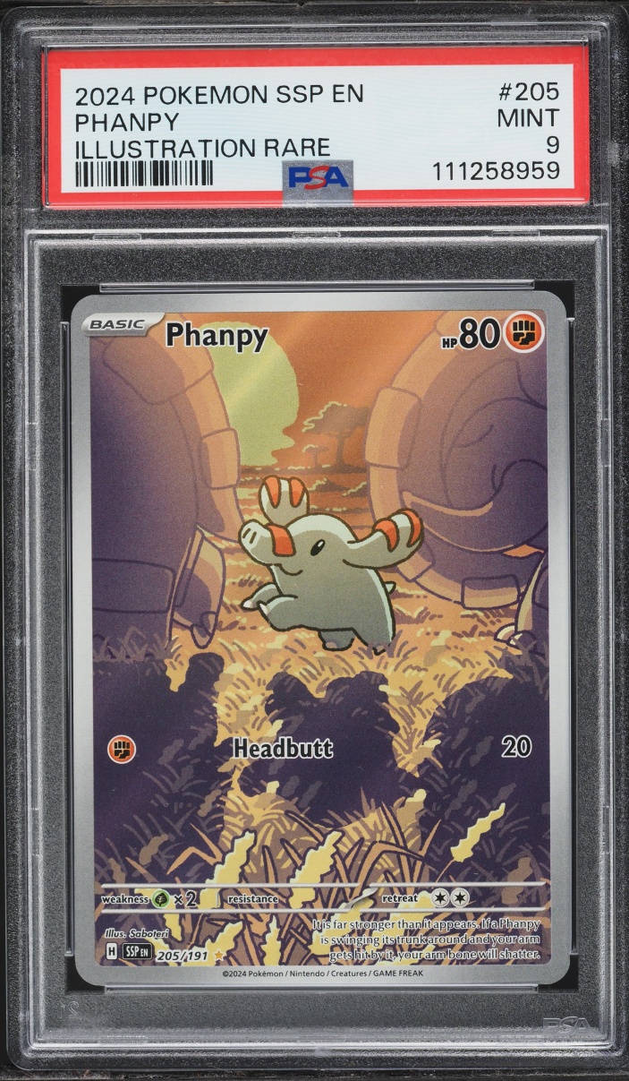 2024 Pokemon Scarlet & Violet Surging Sparks IR Phanpy #205 PSA 9 MINT