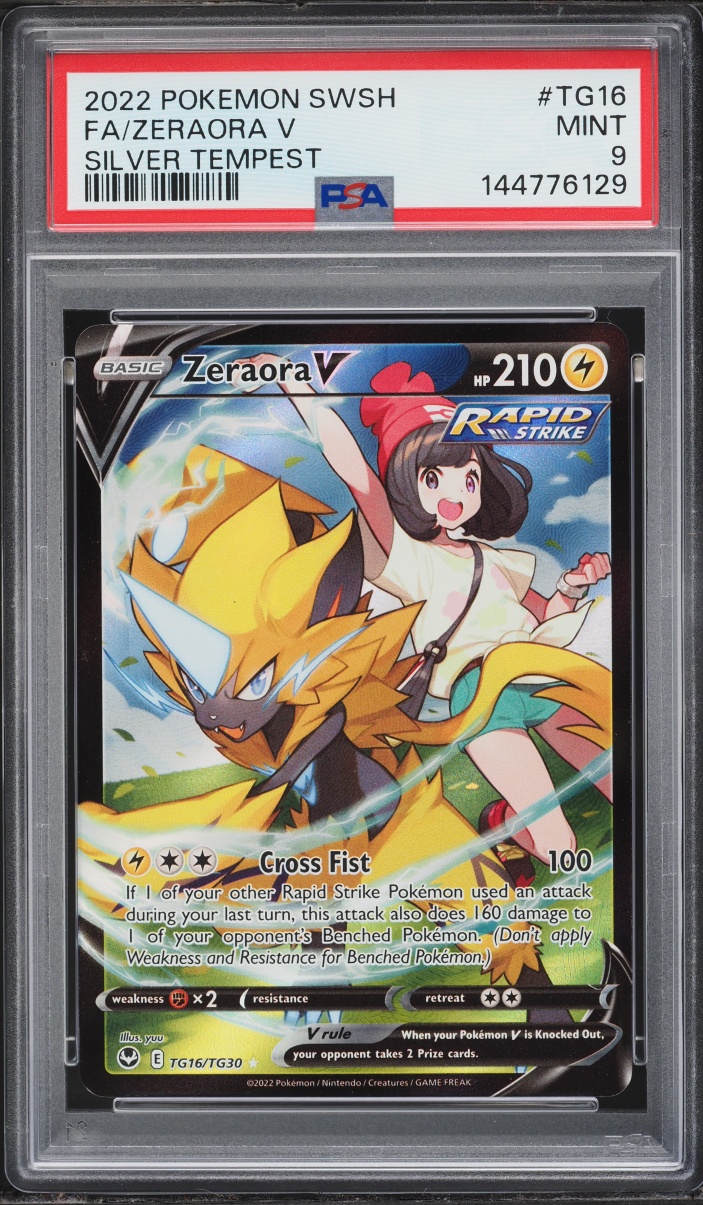 2022 Pokemon Sword & Shield Silver Tempest CHR Zeraora V #TG16 PSA 9 MINT
