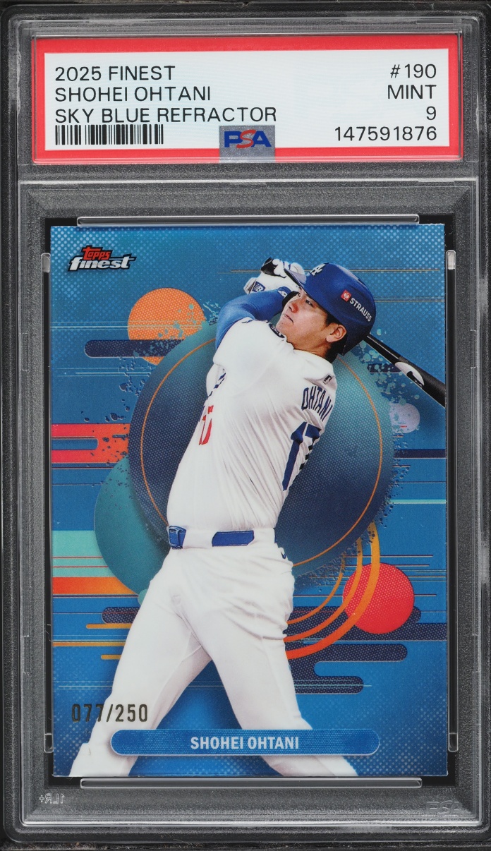 2025 Finest Sky Blue Refractor Shohei Ohtani /250 #190 PSA 9 MINT