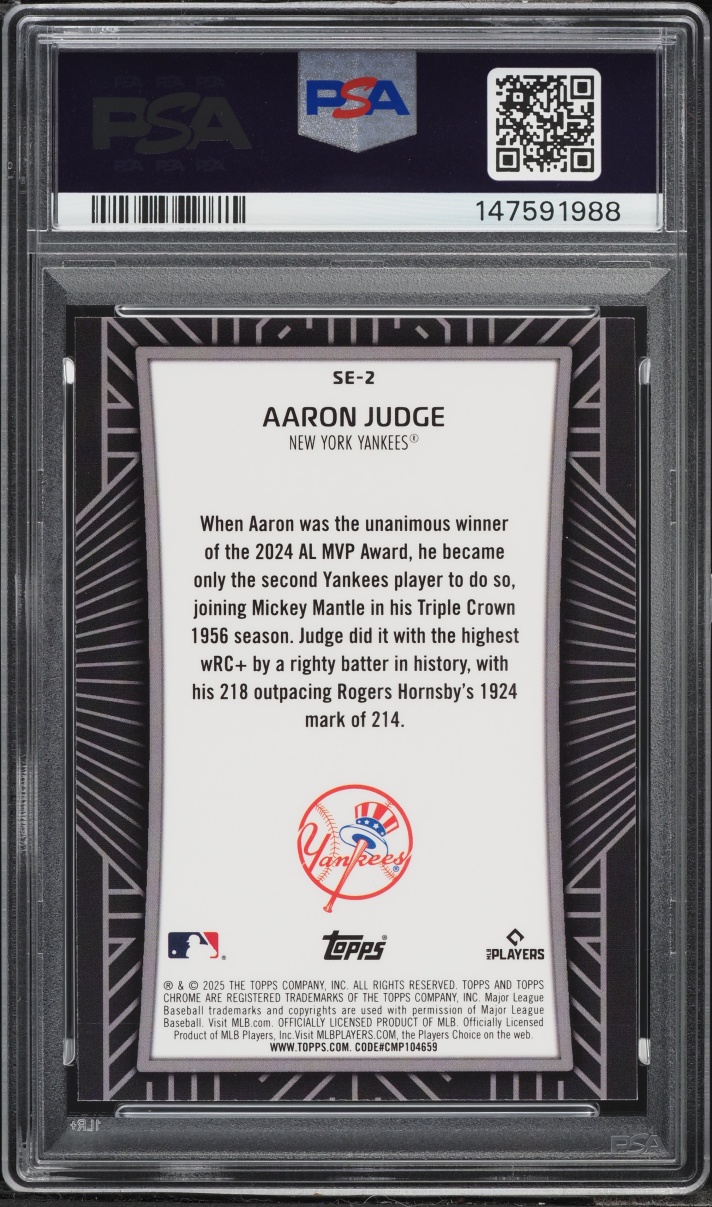2025 Topps Chrome Shadow Etch Aaron Judge #SE2 PSA 9 MINT