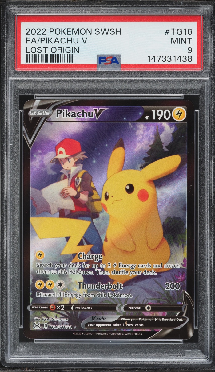 2022 Pokemon Sword & Shield Lost Origin Trainer Gallery CHR Pikachu V #TG16 PSA 9 MINT