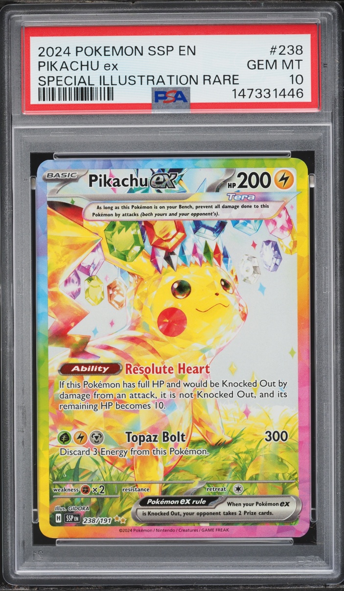 2024 Pokemon Scarlet & Violet Surging Sparks SIR Pikachu Ex #238 PSA 10 GEM MINT