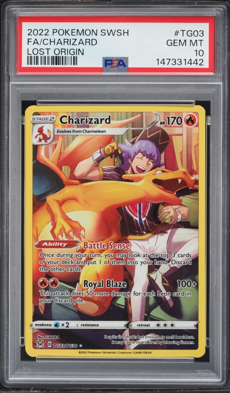 pokemon trading card game lost origin ultra rare charizard tg03 LOR Illustration EN NM+ Battle Sense Charizard 2022 Pokémon Sword &