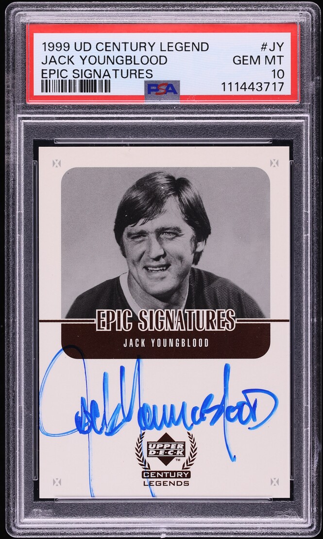 1999 Upper Deck Century Legends Epic Signatures Jack Youngblood AUTO #JY PSA 10 GEM MINT