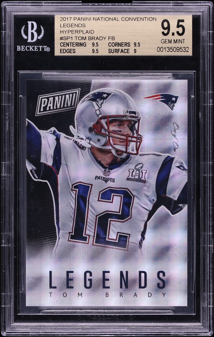 2017 Panini National Convention Legends Hyperplaid Tom Brady 1/1 #SP1 BGS 9.5 GEM MINT