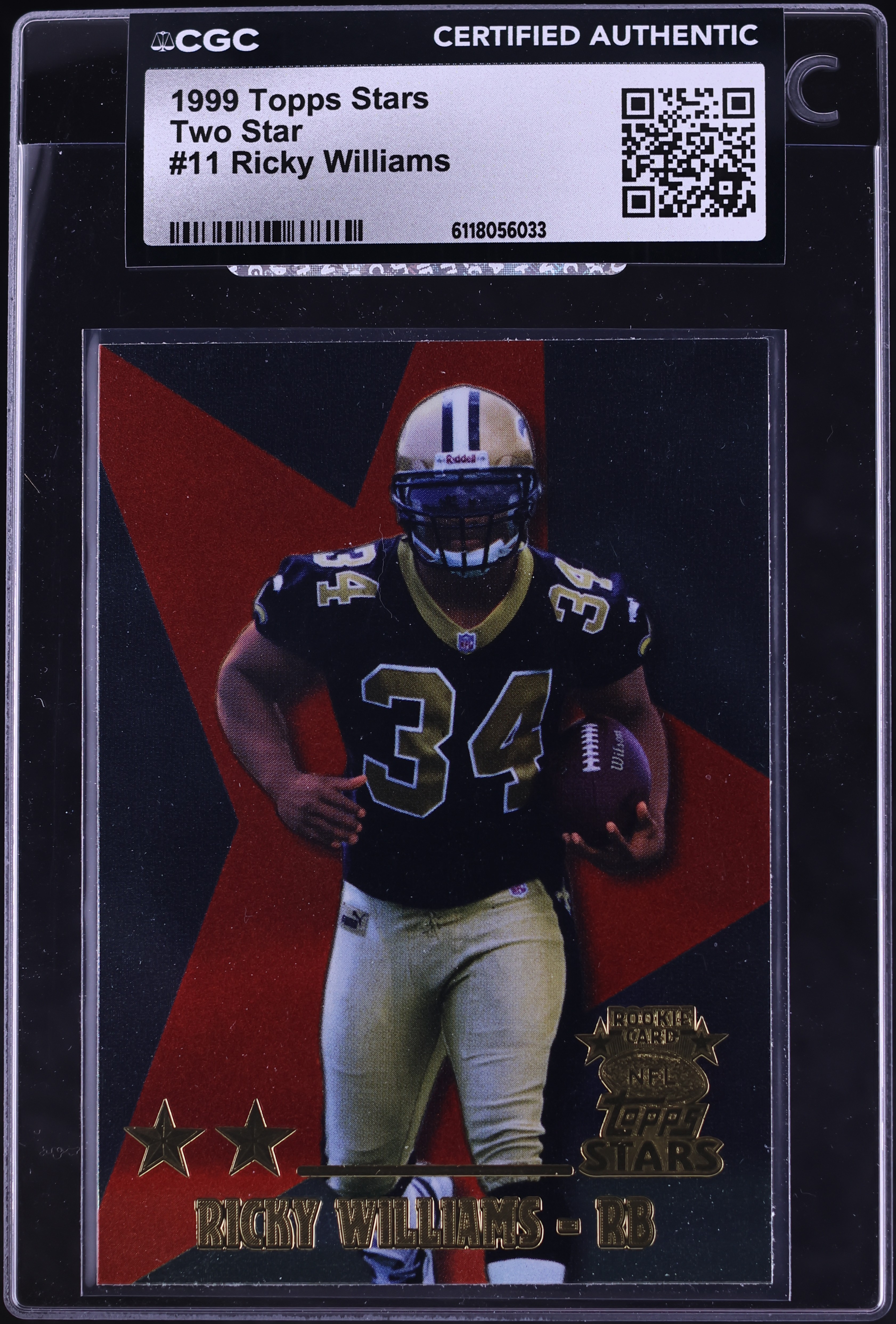 1999 Topps Stars Football Two Star Ricky Williams #11 CGC AUTH