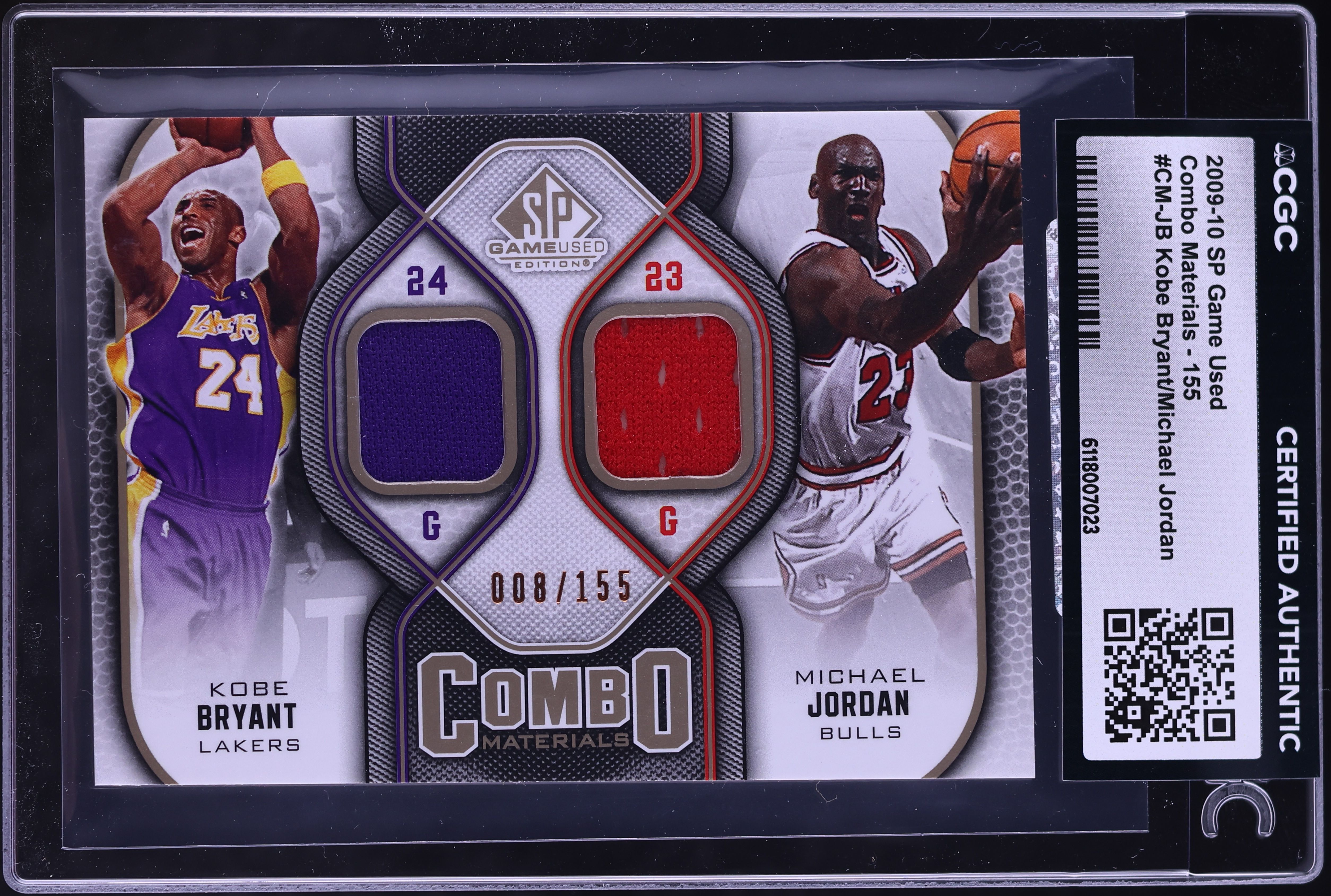 2009 SP Game Used Combo Materials Kobe Bryant Michael Jordan PATCH