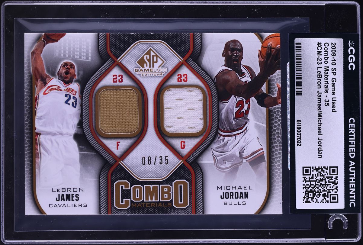 2009 SP Game Used Combo Materials LeBron James Michael Jordan PATCH /35 #CM-23 CGC AUTH