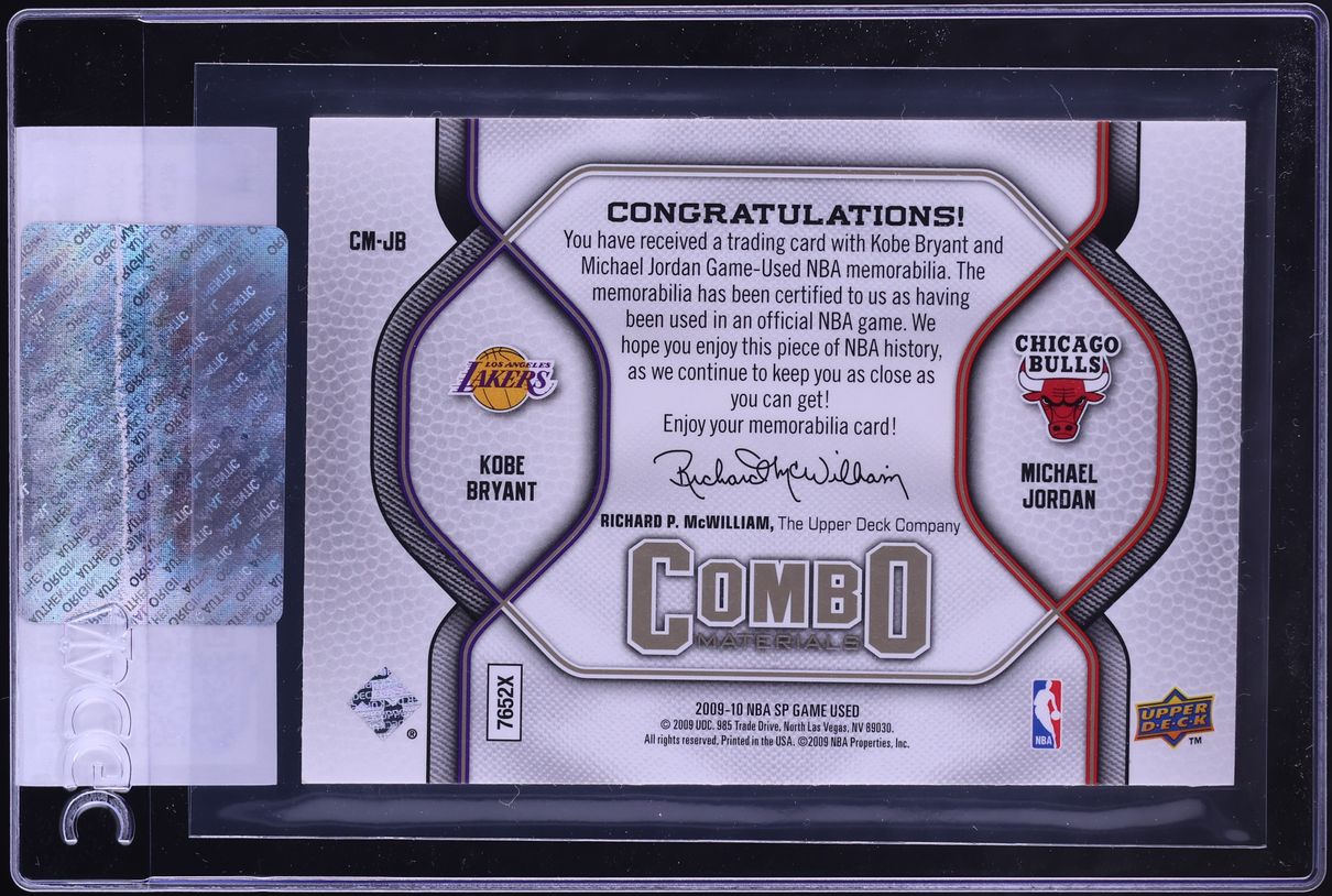 2009 SP Game Used Combo Materials Kobe Bryant Michael Jordan PATCH 