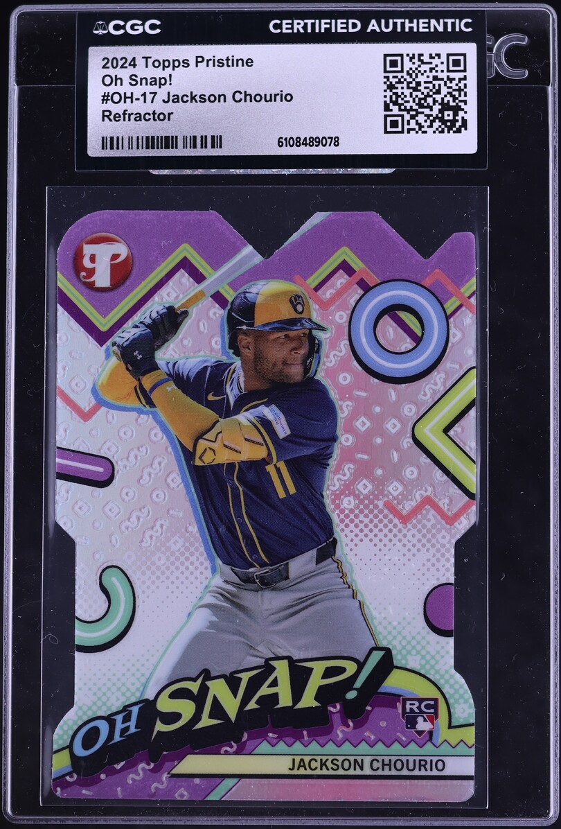 2024 Topps Pristine Oh Snap! Refractor Die-Cut Jackson Chourio ROOKIE #OH-17 CGC AUTH