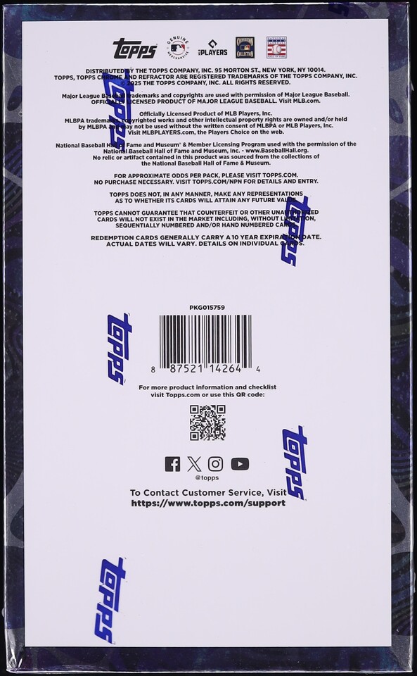 2025 Topps Chrome Cosmic Baseball Sealed Hobby Box, 20ct Packs