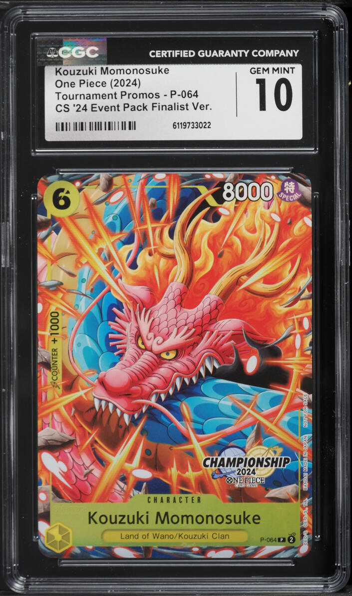 2024 One Piece Promo Championship Event Pack Finalist Kouzuki Momonosuke #P-064 CGC 10 GEM MINT