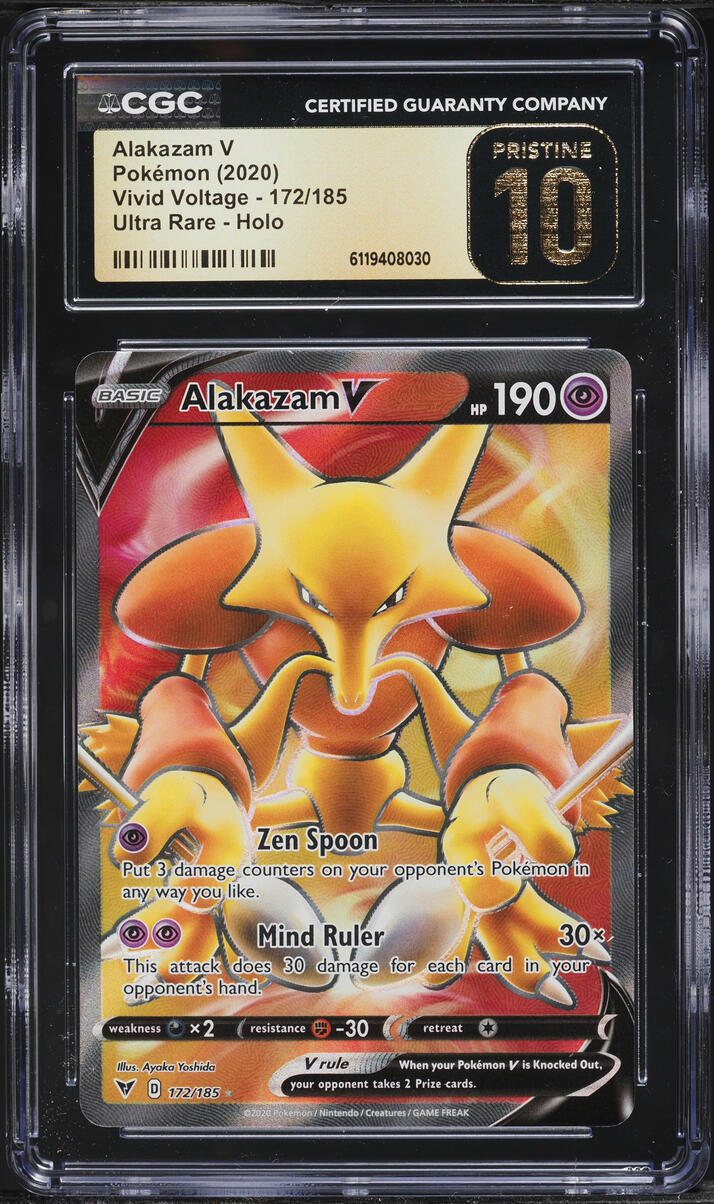 2020 Pokemon Sword & Shield Vivid Voltage Full Art Alakazam V #172