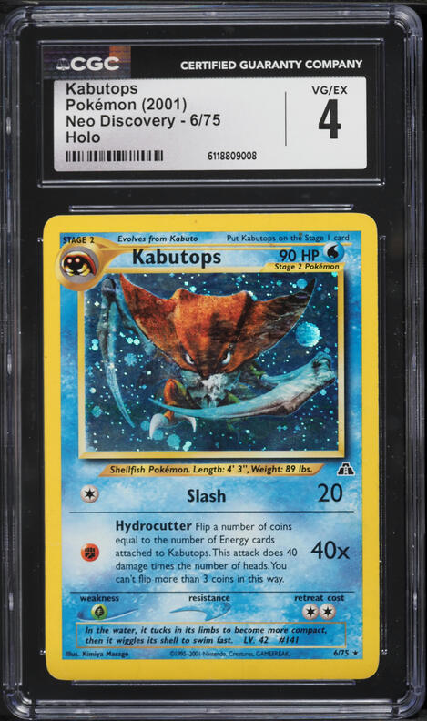 2001 Pokemon Neo Discovery Holo Kabutops #6 CGC 9.5 MINT+ on Fanatics  Collect