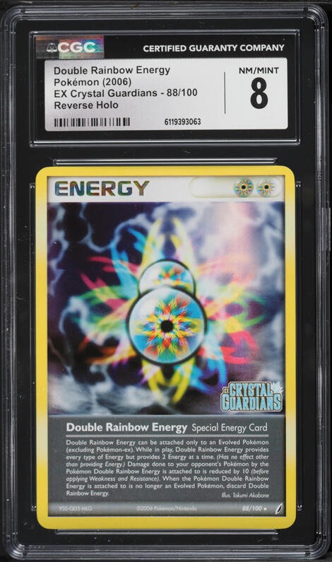 2006 Pokemon EX Crystal Guardians Reverse Holo Double Rainbow Energy #88 CGC 8 NM-MT