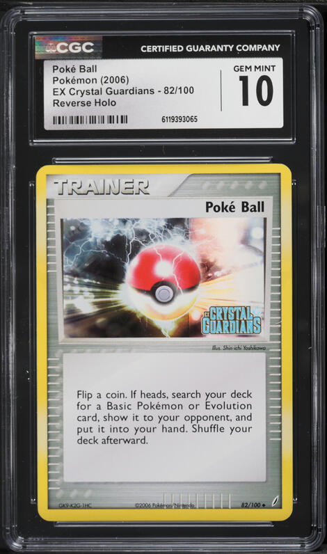 2006 Pokemon EX Crystal Guardians Reverse Holo Poke Ball #82 CGC 10 GEM MINT