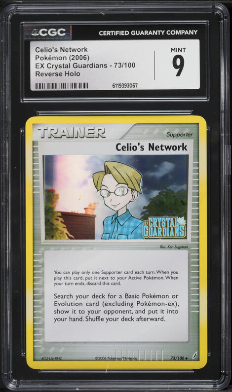 2006 Pokemon EX Crystal Guardians Reverse Holo Celio's Network #73 CGC 9 MINT