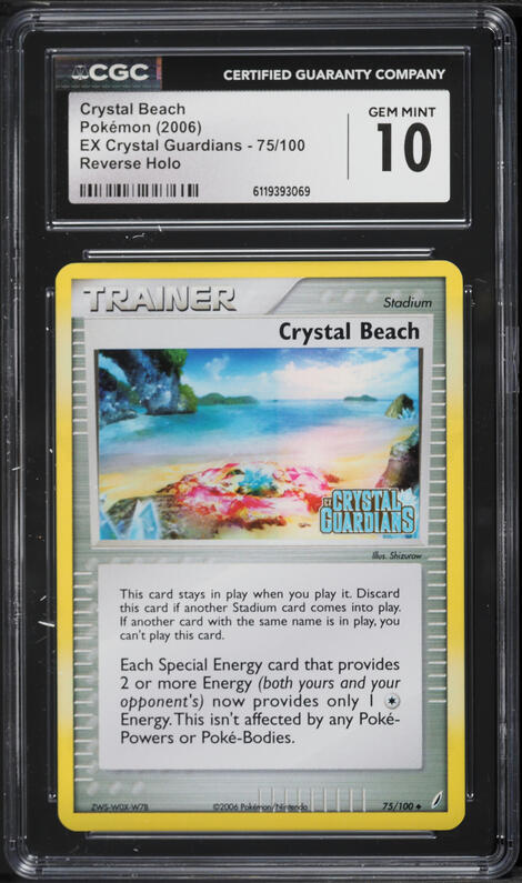 2006 Pokemon EX Crystal Guardians Reverse Holo Crystal Beach #75 CGC 10 GEM MINT