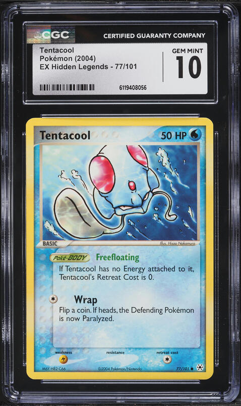 2004 Pokemon EX Hidden Legends Tentacool #77 CGC 10 GEM MINT