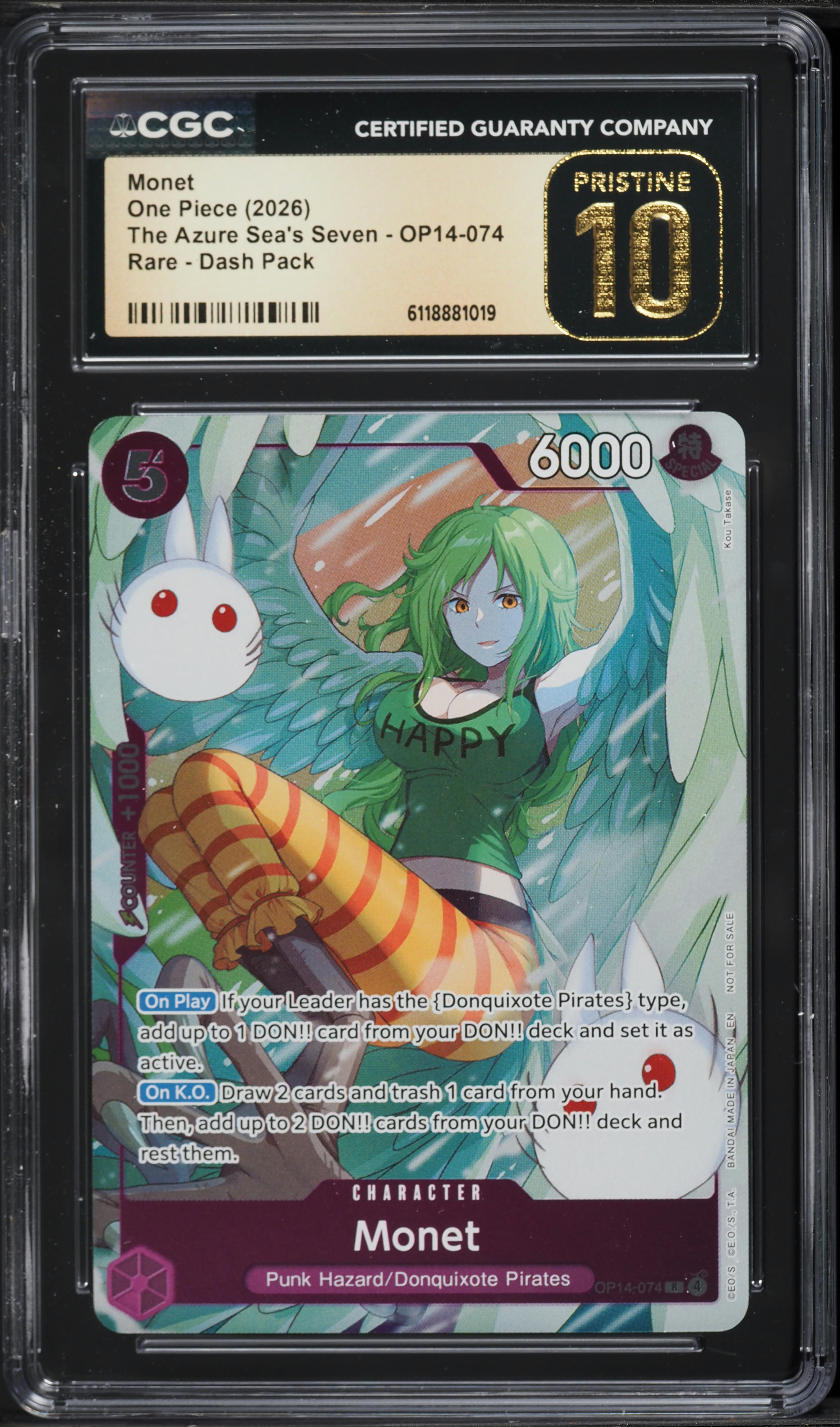 2026 One Piece The Azure Sea's Seven Dash Pack Monet #OP14-074 CGC