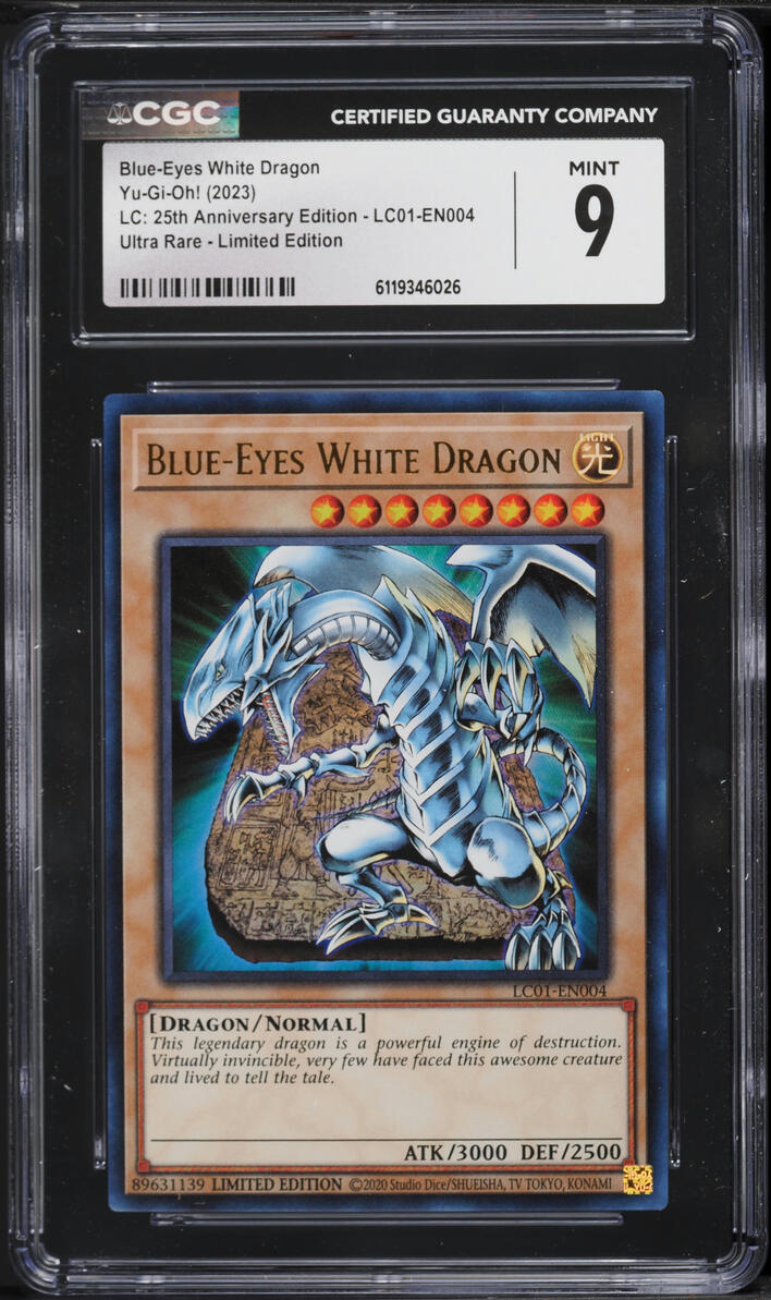 2023 Yu-Gi-Oh! LC 25th Anniversary Edition Ultra Rare Blue-Eyes White Dragon #LC01-EN004 CGC 9
