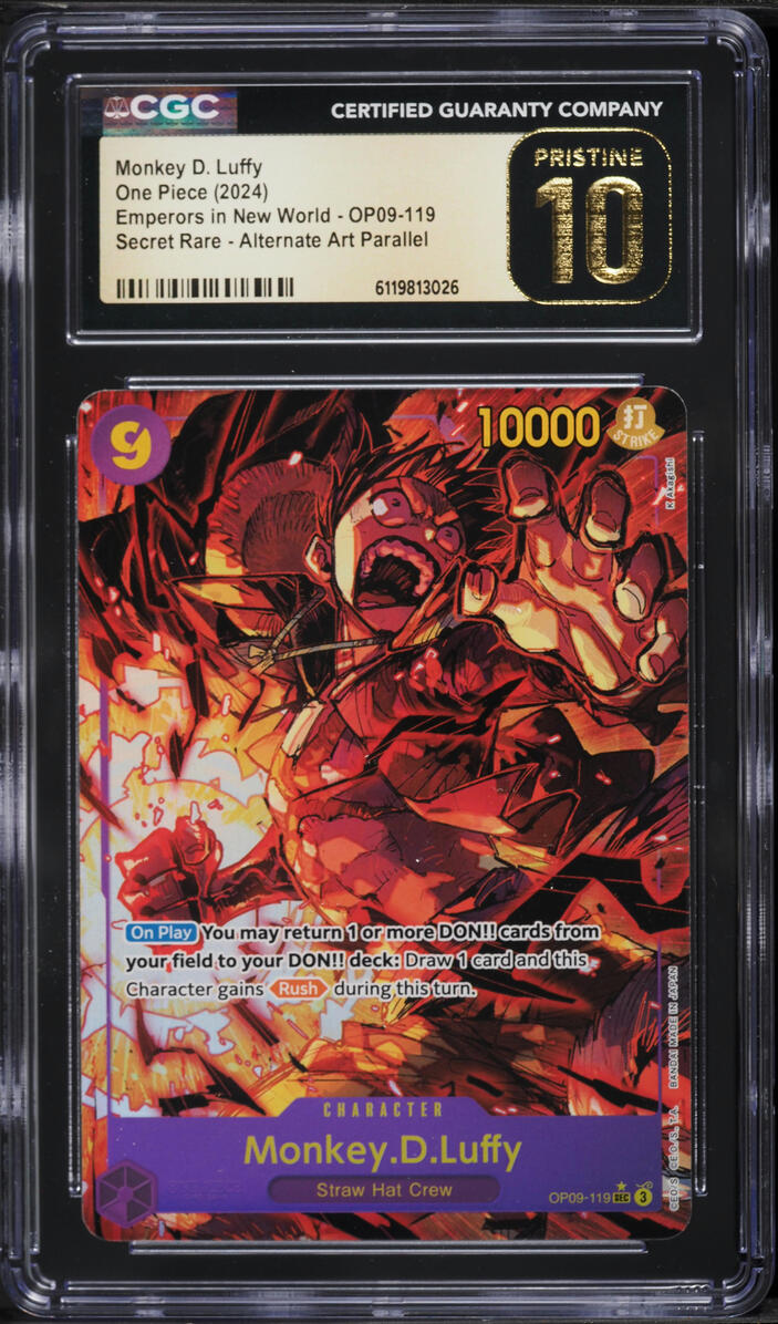 2024 One Piece Emperors In The New World Alt Art Monkey D. Luffy #OP09-119 CGC 10 PRISTINE