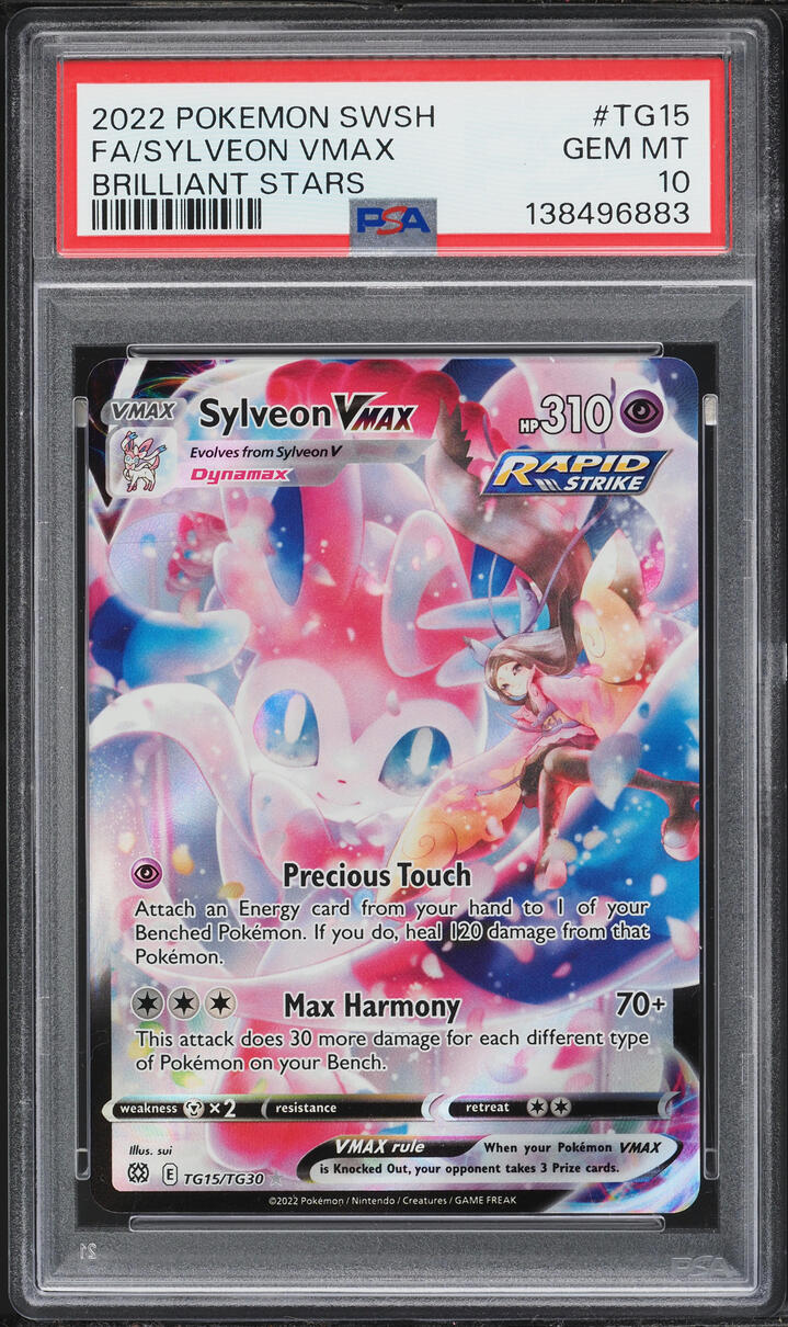 2022 Pokemon Sword & Shield Brilliant Stars Full Art Sylveon VMAX #TG15 PSA 10 GEM MINT