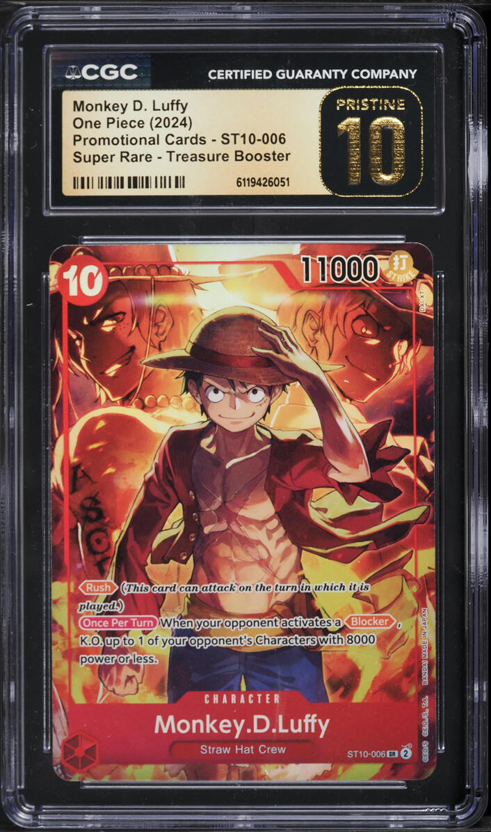 2024 One Piece Promo Treasure Booster Monkey D. Luffy #ST10-006 CGC 10 PRISTINE