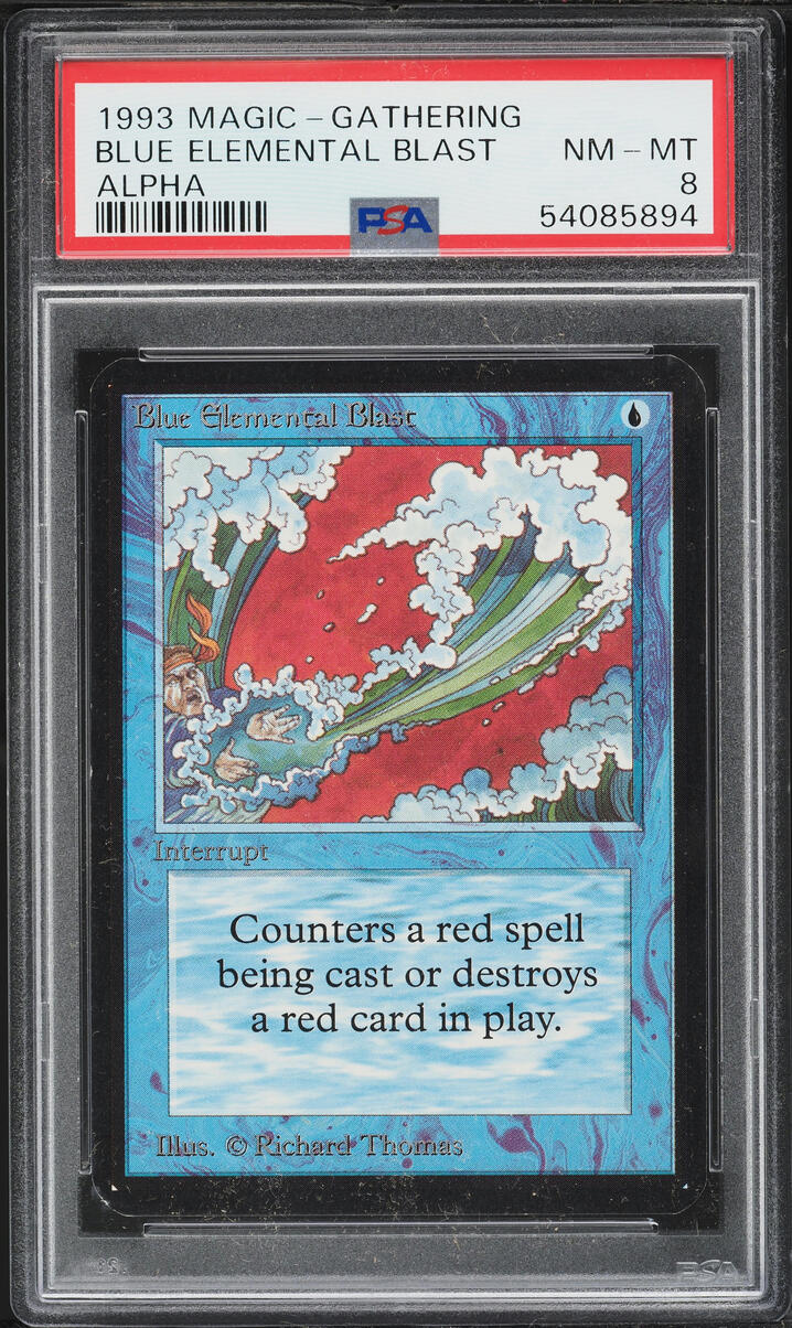 1993 Magic The Gathering MTG Alpha Blue Elemental Blast PSA 8 NM
