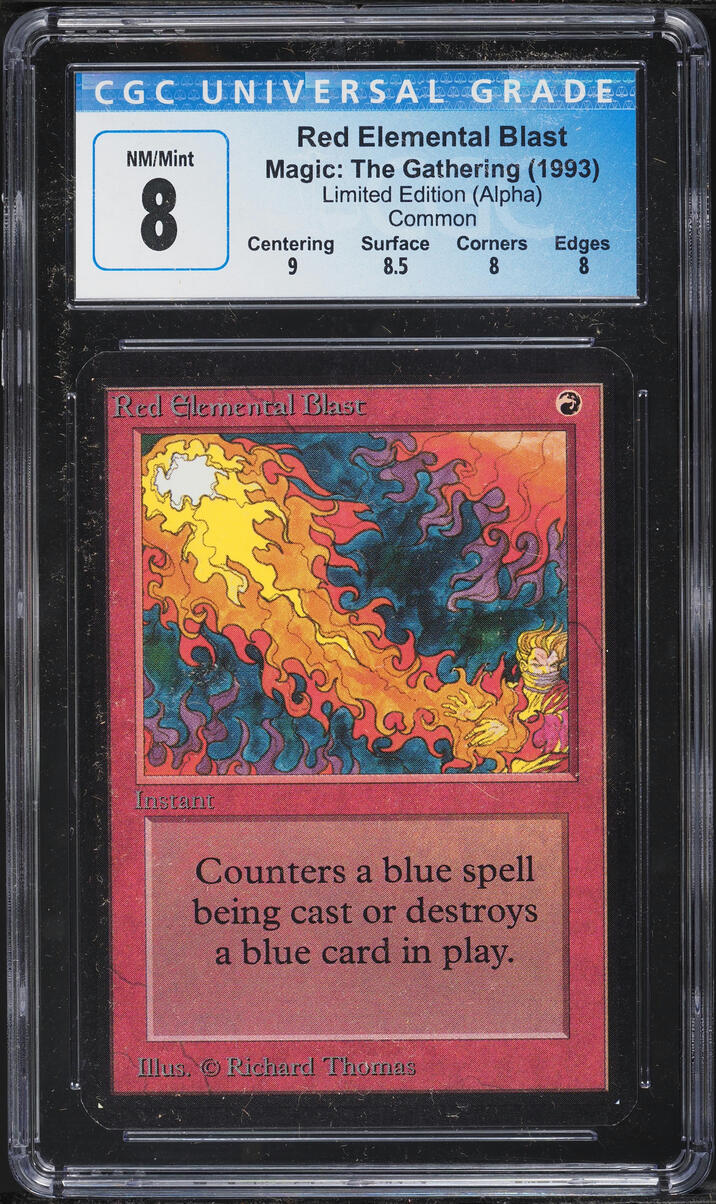 1993 Magic The Gathering MTG Alpha Red Elemental Blast CGC 8 NM-MT