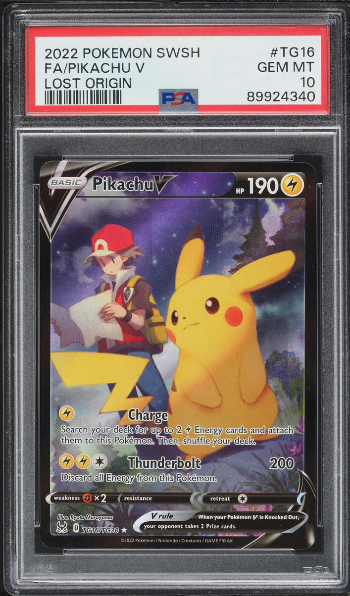 2022 Pokemon Sword & Shield Lost Origin CHR Pikachu V #TG16 PSA 10 GEM MINT